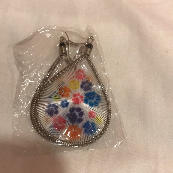 Cute Paw Print Earrings - Picture 3 of 3